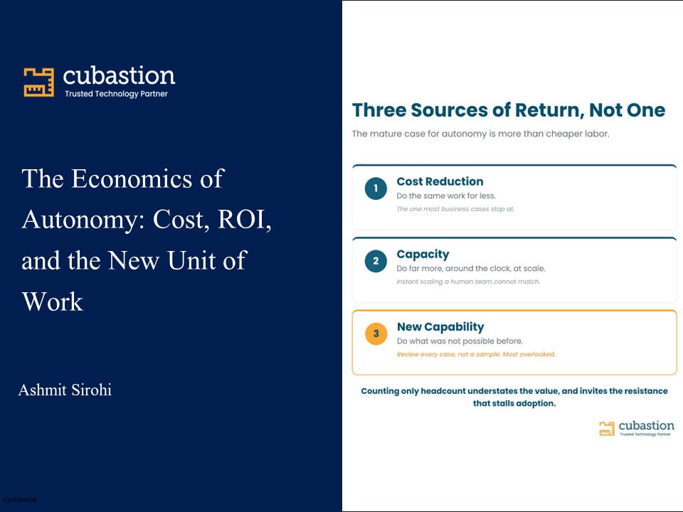 The Economics of Autonomy: Cost, ROI, and the New Unit of Work